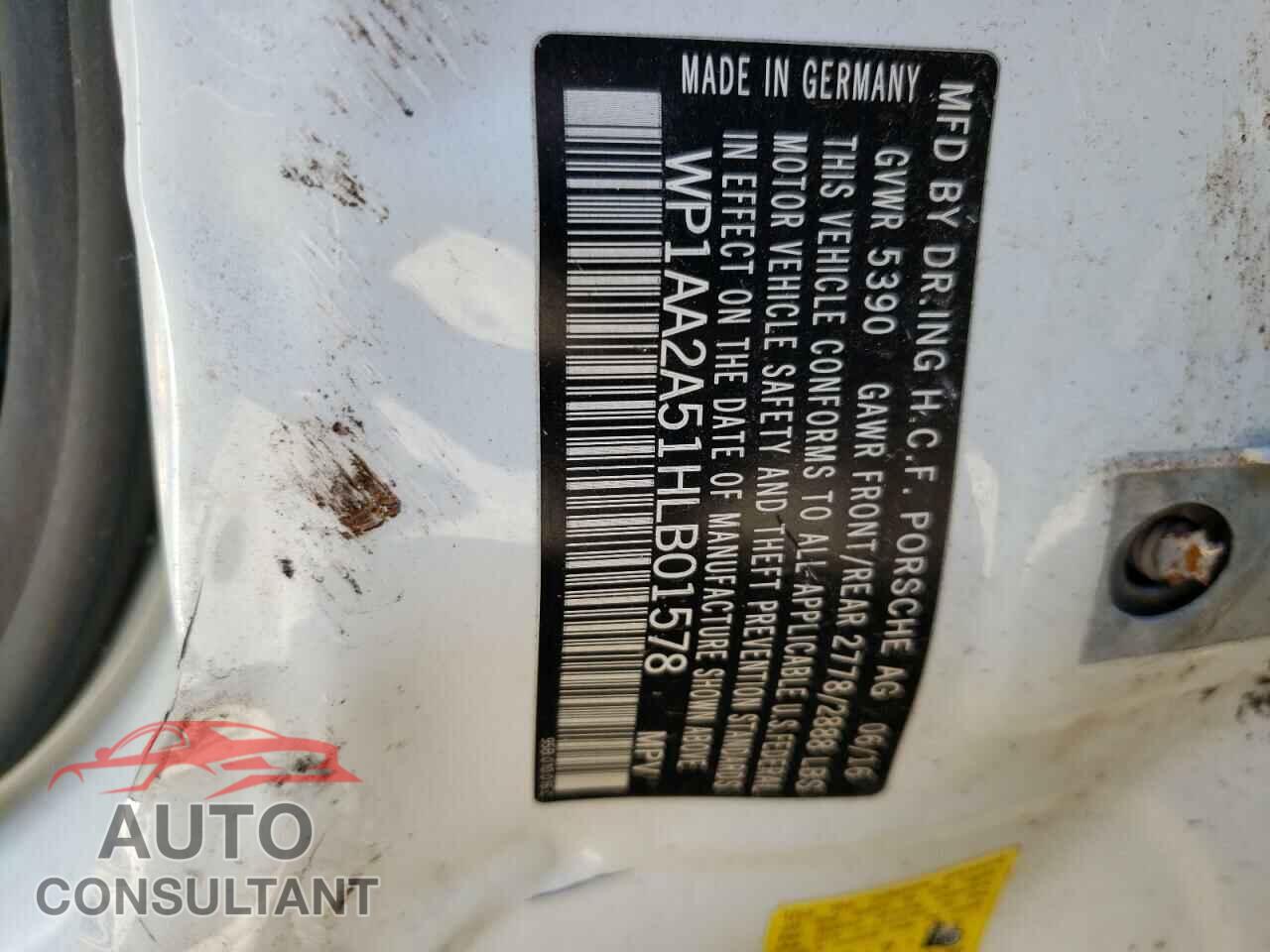 PORSCHE MACAN 2017 - WP1AA2A51HLB01578
