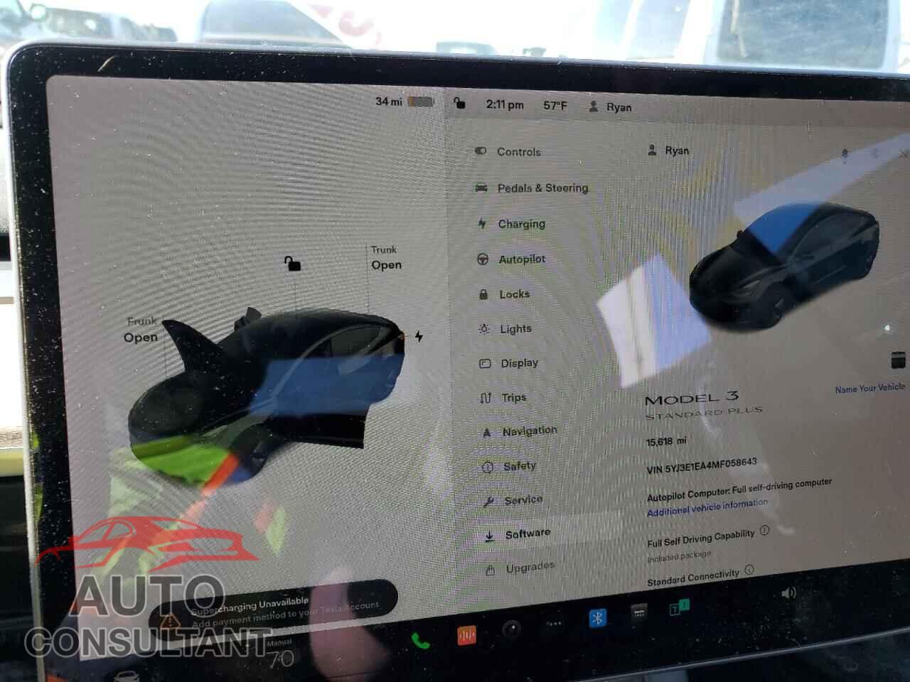 TESLA MODEL 3 2021 - 5YJ3E1EA4MF058643