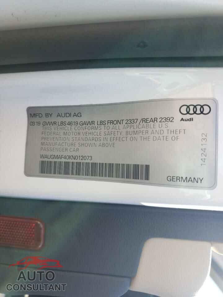 AUDI A4 2019 - WAUGMAF40KN012073
