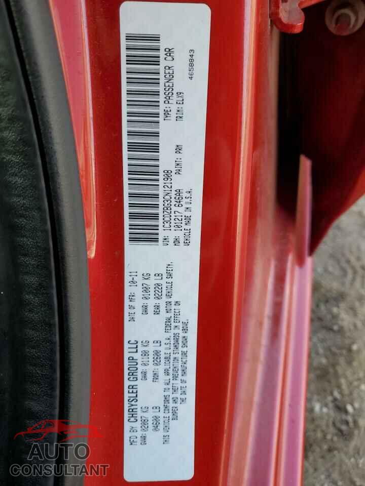 DODGE AVENGER 2012 - 1C3CDZBG3CN121908