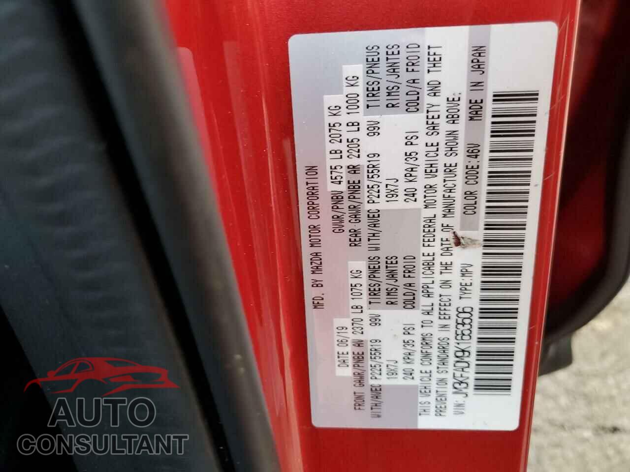 MAZDA CX-5 2019 - JM3KFADM9K1653506