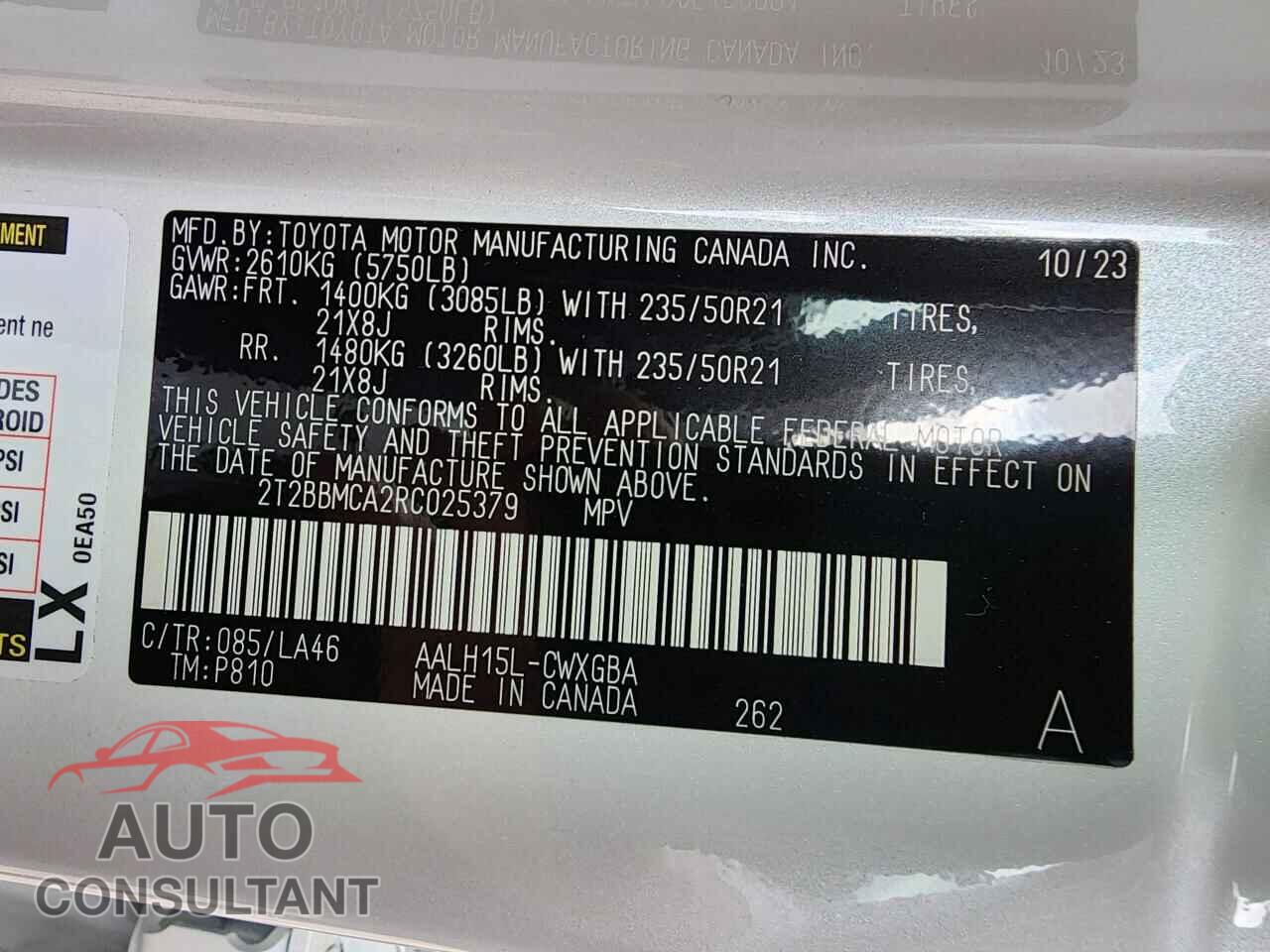 LEXUS RX350 2024 - 2T2BBMCA2RC025379