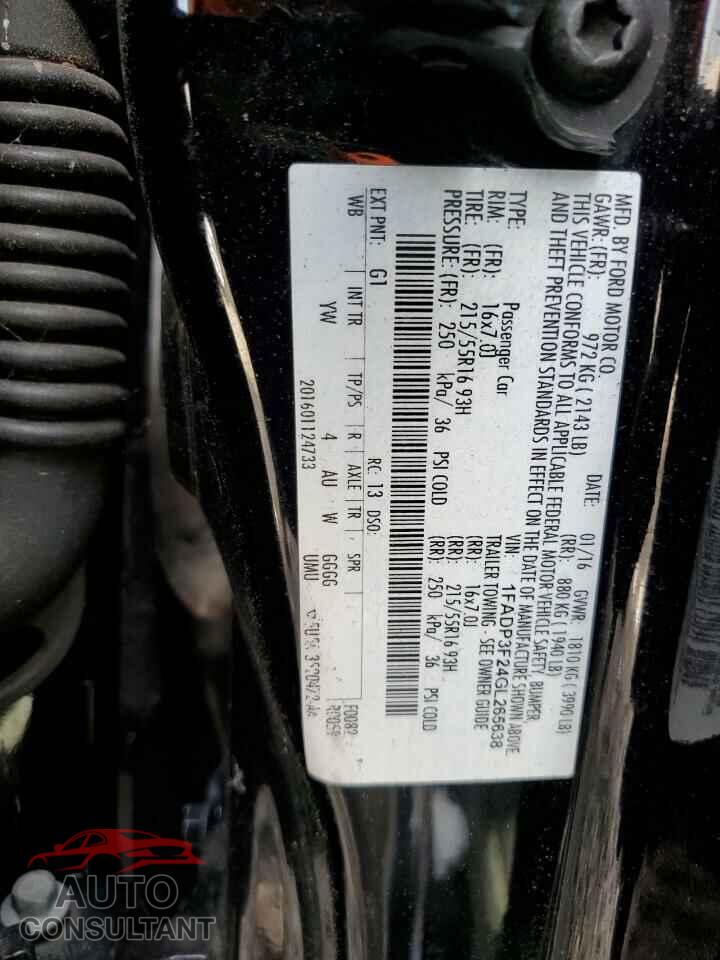 FORD ALL OTHER 2016 - 1FADP3F24GL265638