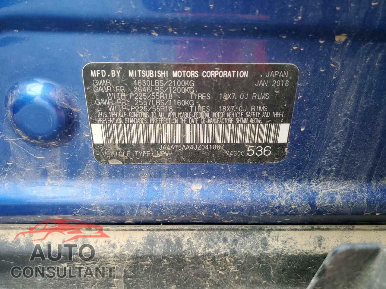 MITSUBISHI ECLIPSE 2018 - JA4AT5AA4JZ041867