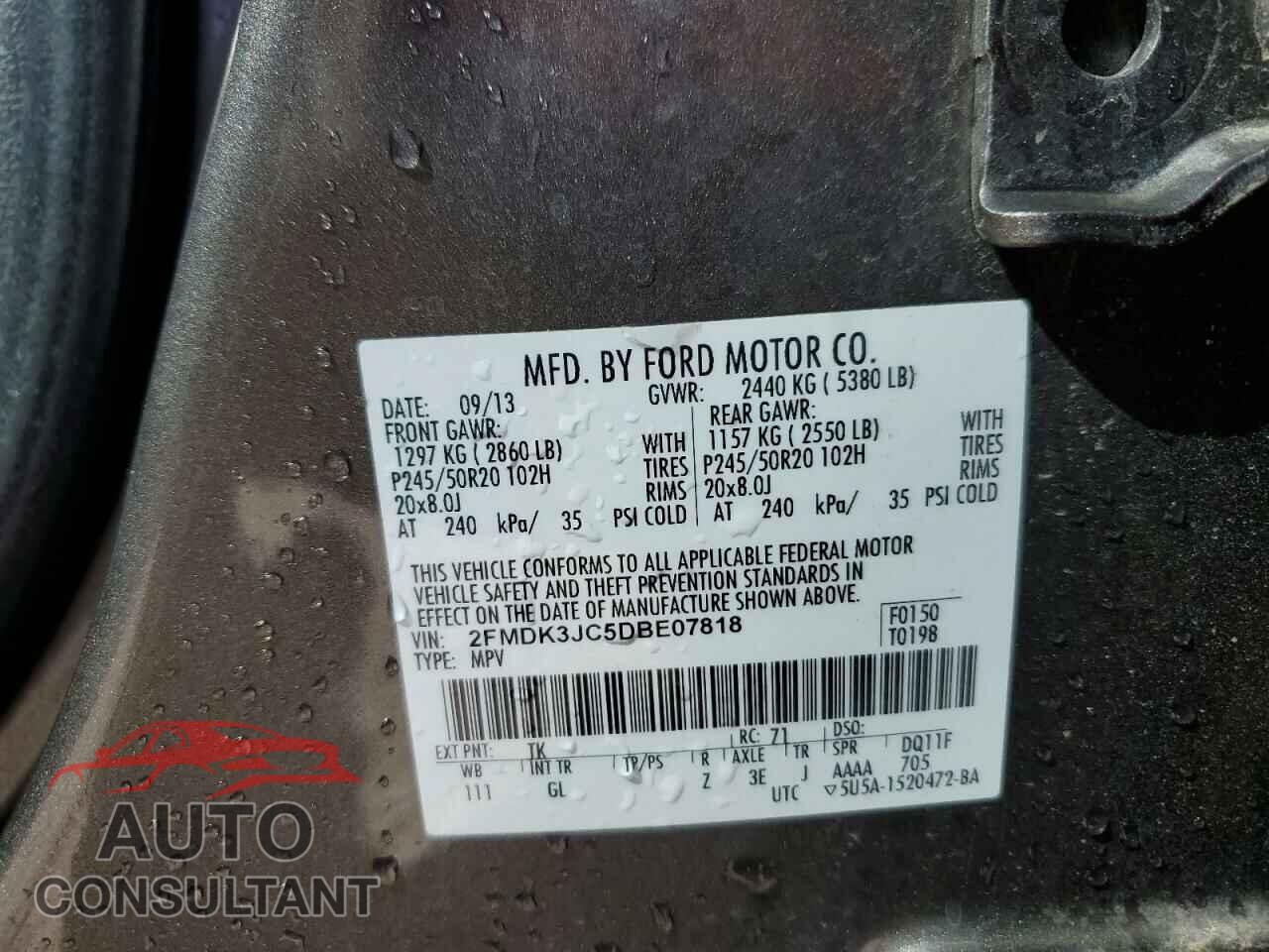 FORD EDGE 2013 - 2FMDK3JC5DBE07818