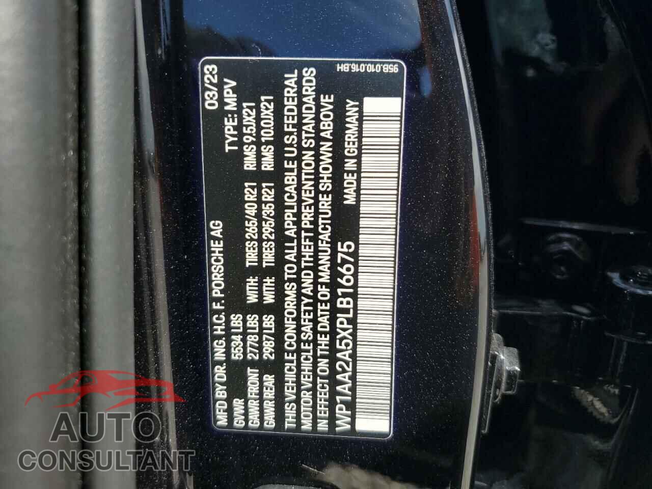 PORSCHE MACAN BASE 2023 - WP1AA2A5XPLB16675