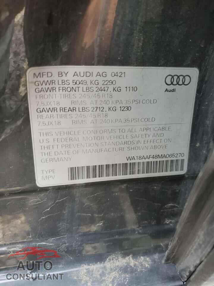 AUDI A4 2021 - WA18AAF48MA065270