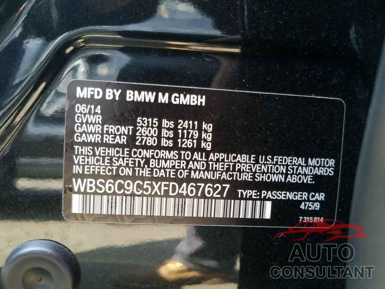 BMW M6 2015 - WBS6C9C5XFD467627