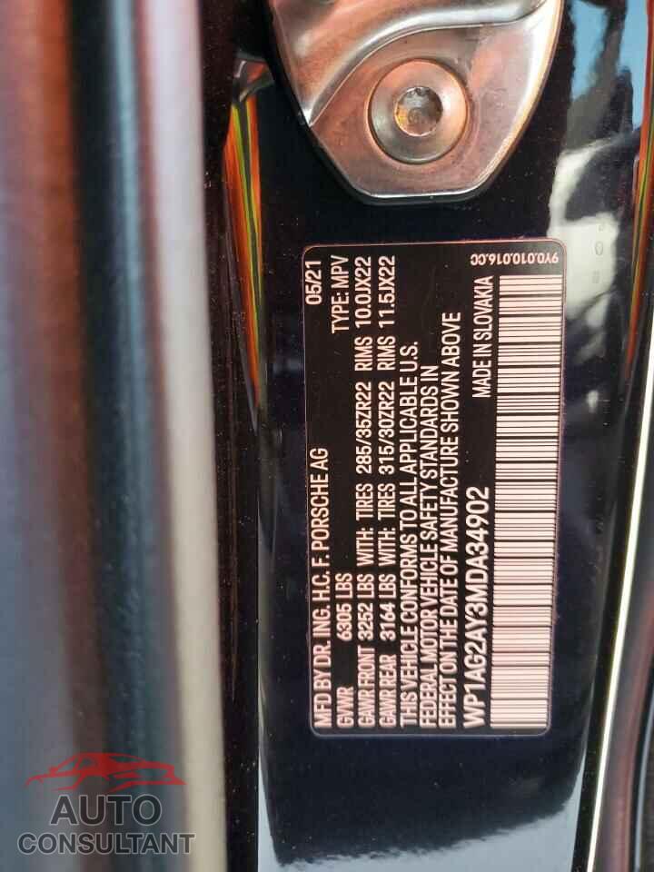 PORSCHE CAYENNE 2021 - WP1AG2AY3MDA34902