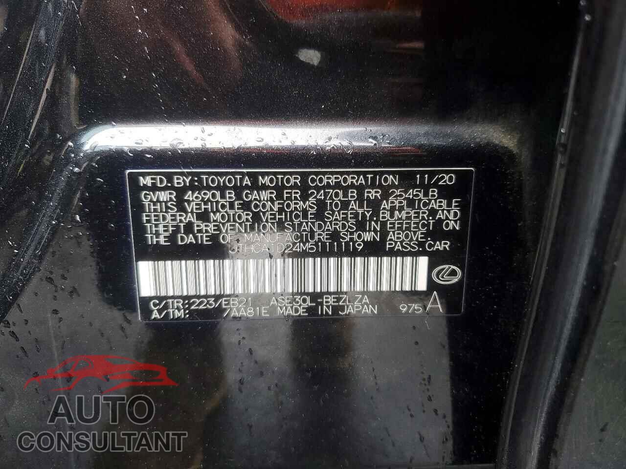 LEXUS IS 2021 - JTHCA1D24M5111119