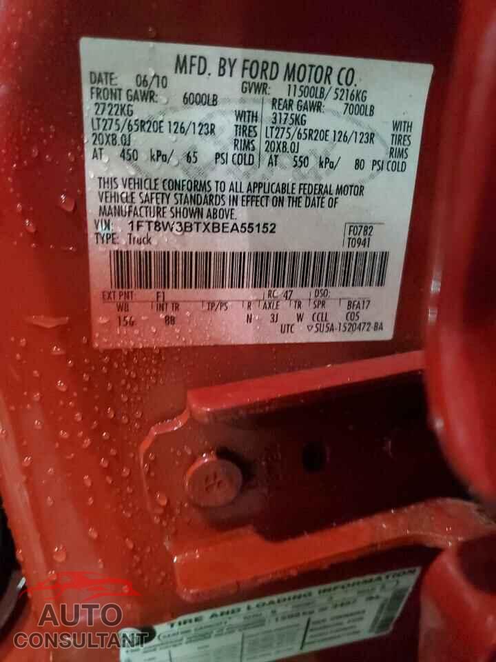 FORD F350 2011 - 1FT8W3BTXBEA55152