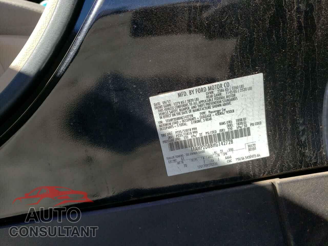 FORD TAURUS 2017 - 1FAHP2D88HG142728