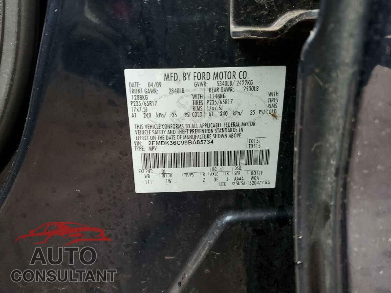 FORD EDGE 2009 - 2FMDK36C99BA85734
