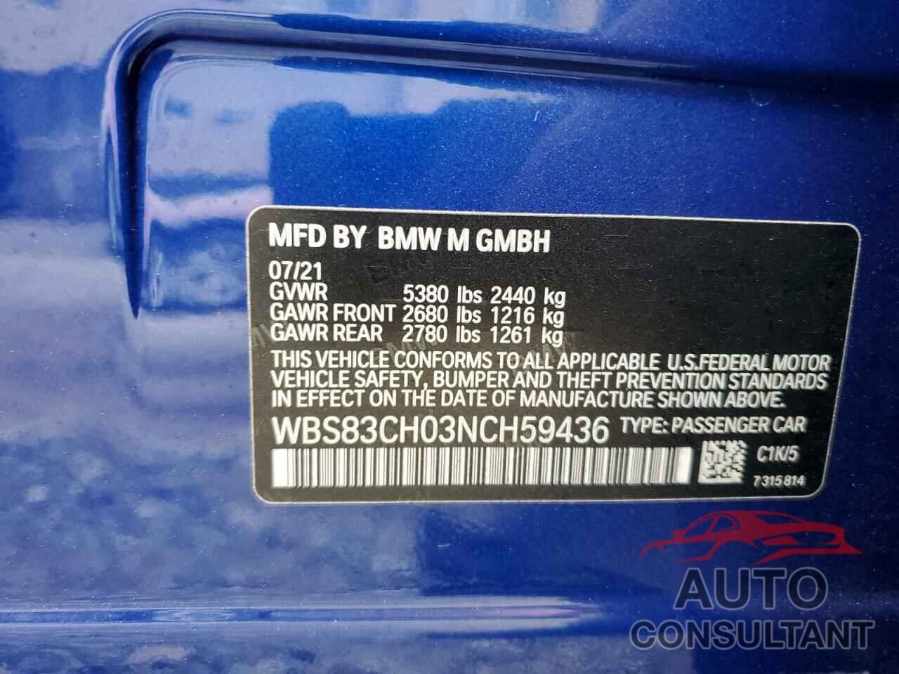 BMW M5 2022 - WBS83CH03NCH59436