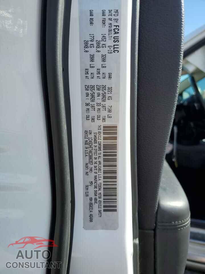 DODGE DURANGO 2019 - 1C4SDHET4KC806357
