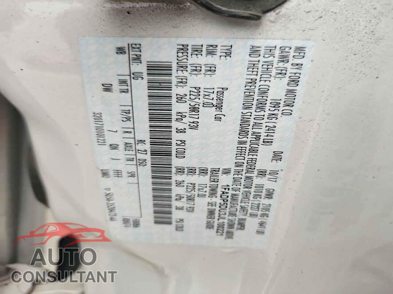 FORD CMAX 2018 - 1FADP5DU3JL100221
