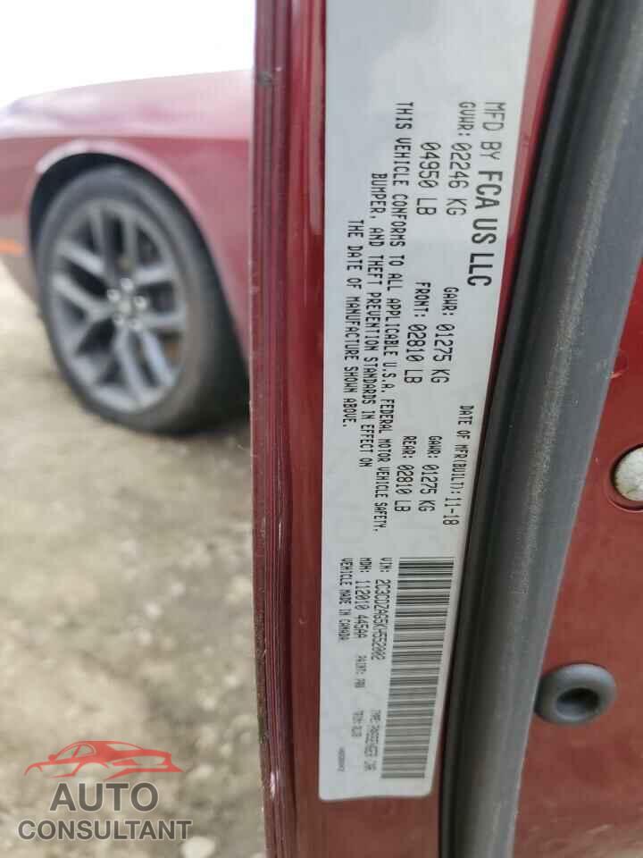 DODGE CHALLENGER 2019 - 2C3CDZAG5KH552002