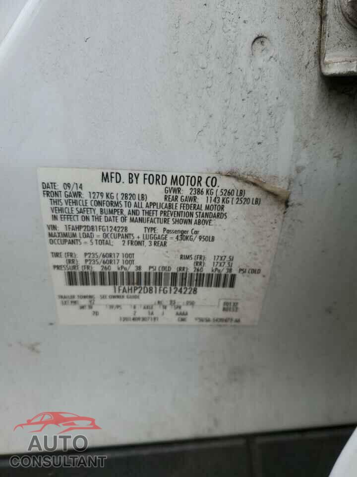 FORD TAURUS 2015 - 1FAHP2D81FG124228