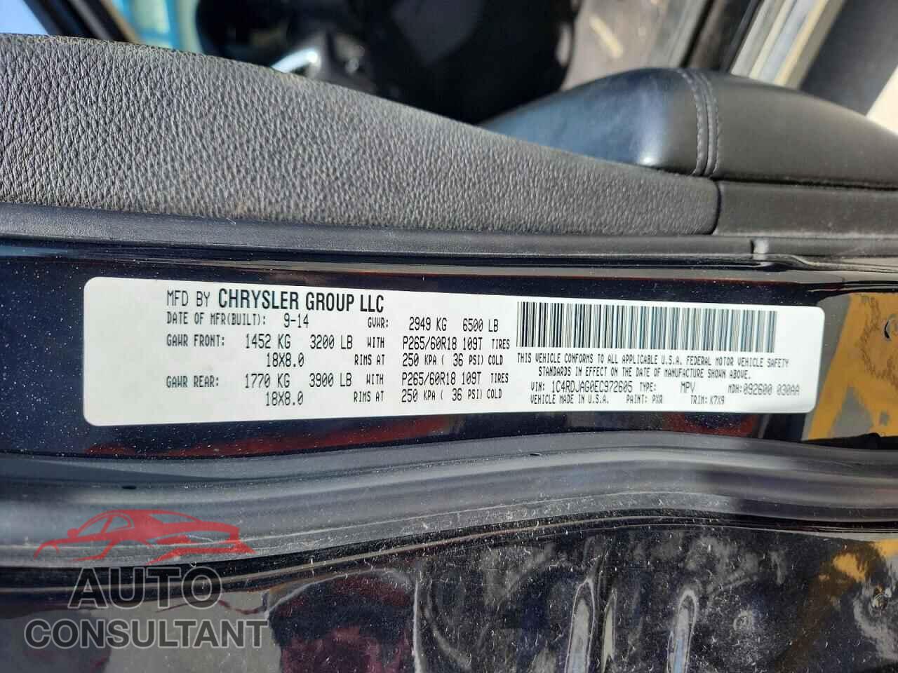 DODGE DURANGO 2014 - 1C4RDJAG0EC972605