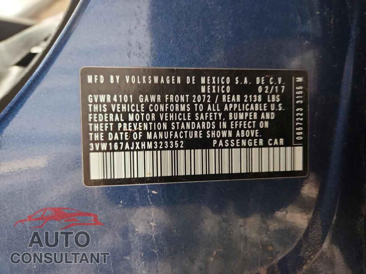 VOLKSWAGEN JETTA 2017 - 3VW167AJXHM323352