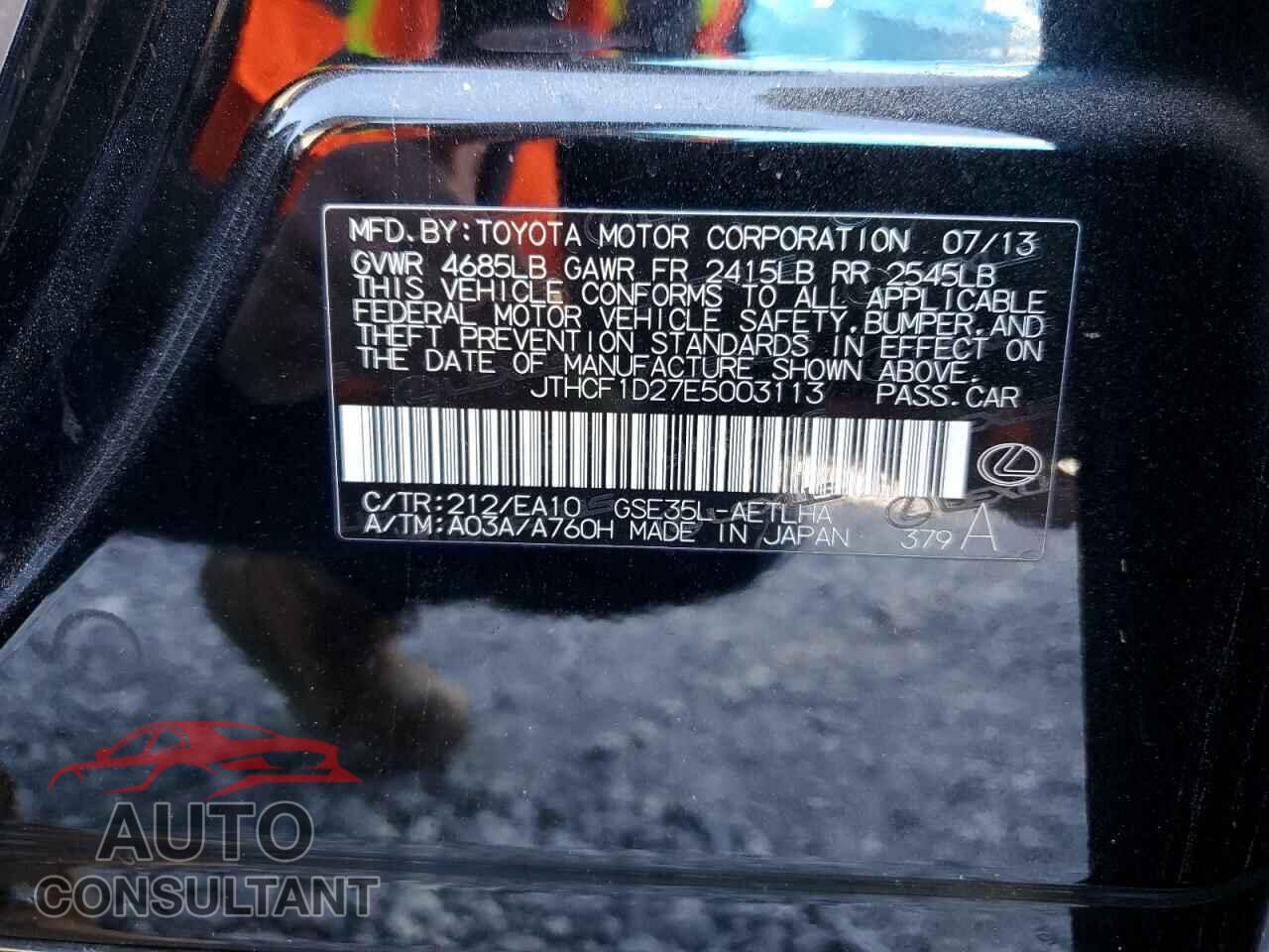LEXUS IS 2014 - JTHCF1D27E5003113