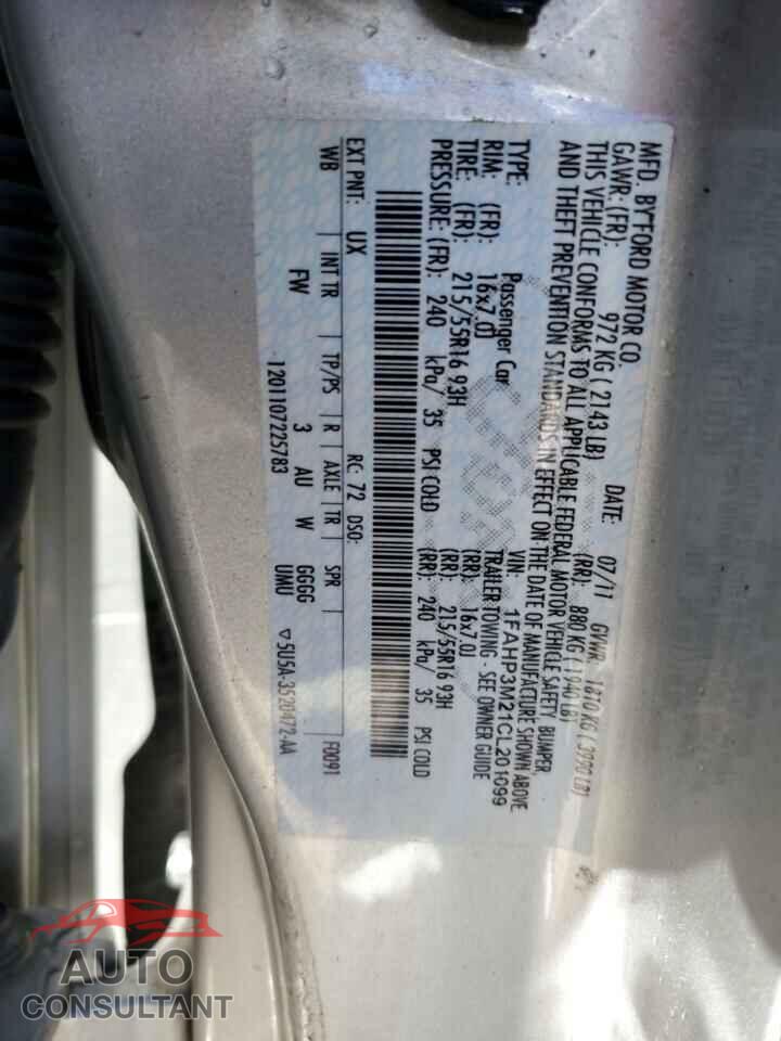 FORD FOCUS 2012 - 1FAHP3M21CL201099