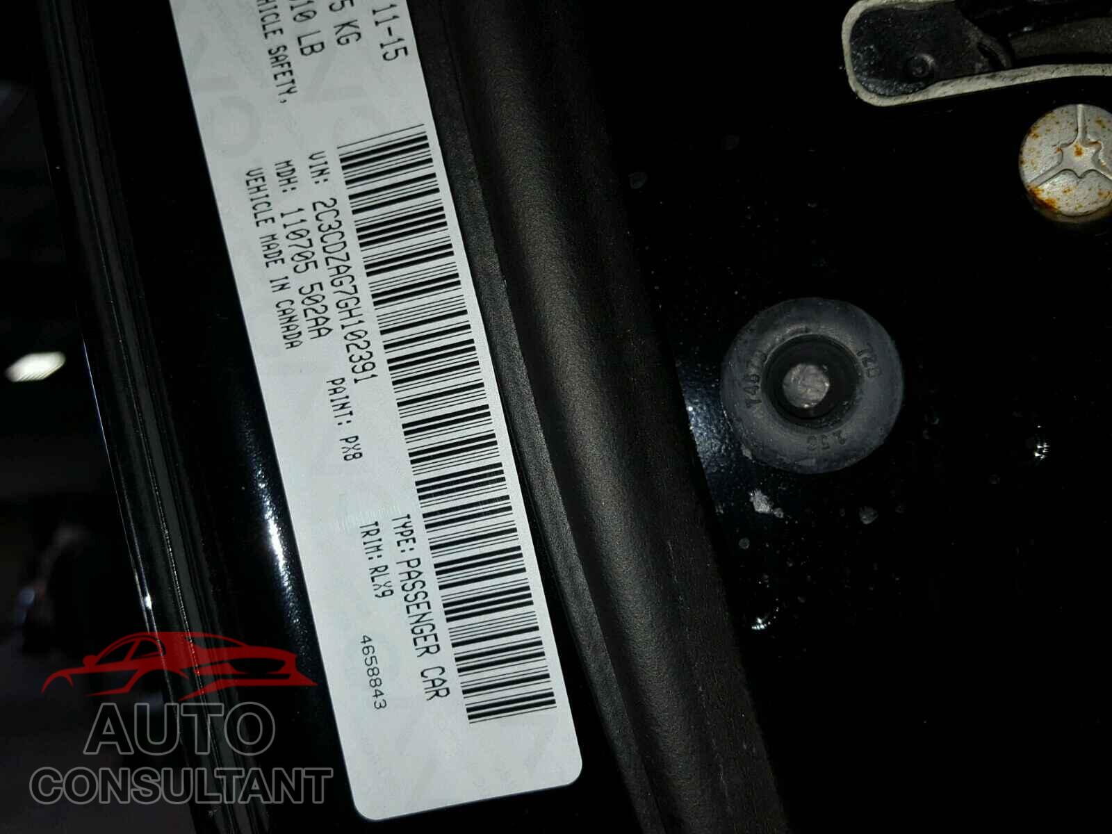 DODGE CHALLENGER 2016 - 2C3CDZAG7GH102391