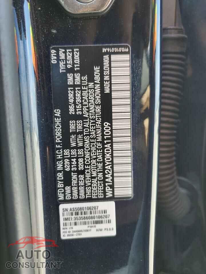 PORSCHE CAYENNE 2019 - WP1AA2AY0KDA11009