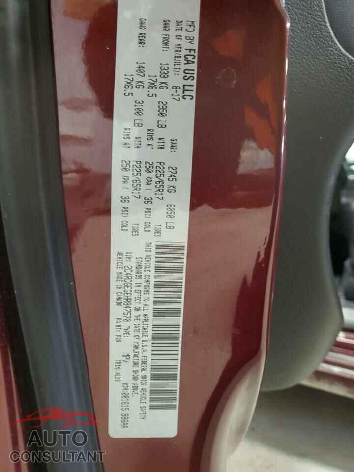 DODGE CARAVAN 2017 - 2C4RDGEG6HR847570