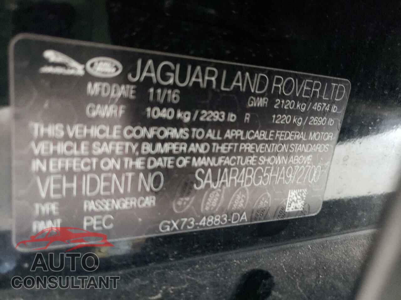 JAGUAR XE 2017 - SAJAR4BG5HA972700
