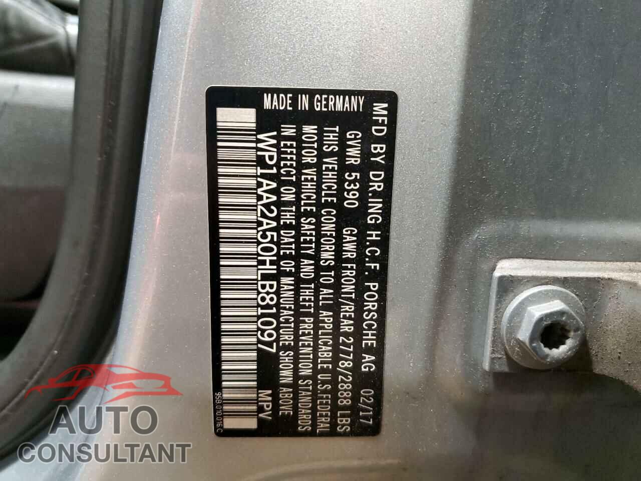 PORSCHE MACAN 2017 - WP1AA2A50HLB81097