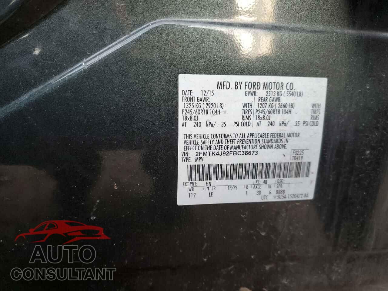FORD EDGE 2015 - 2FMTK4J92FBC38673
