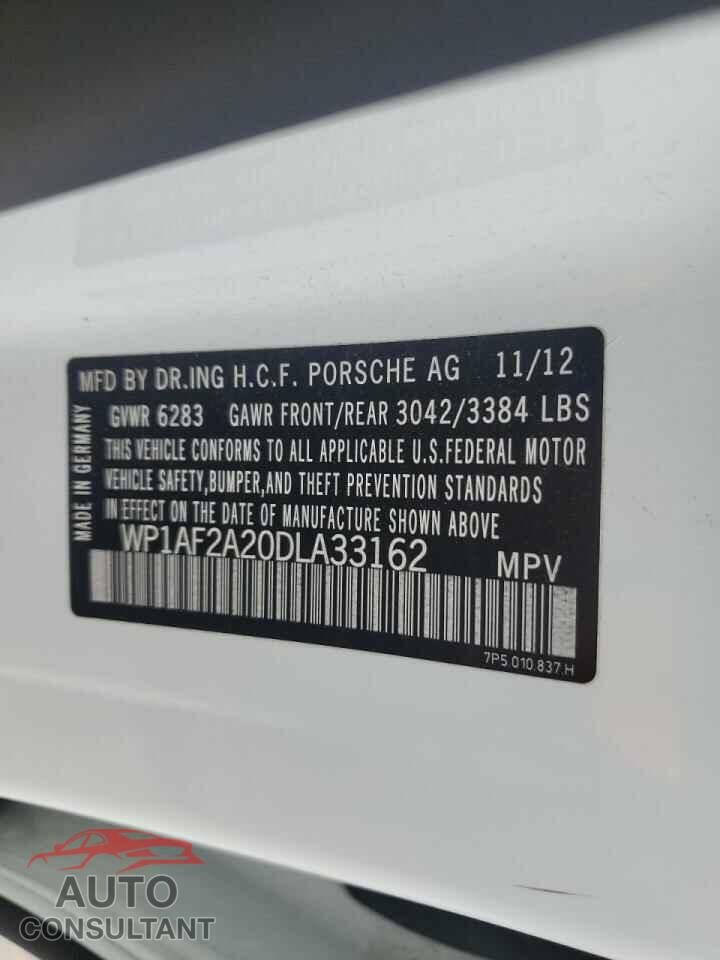 PORSCHE CAYENNE 2013 - WP1AF2A20DLA33162