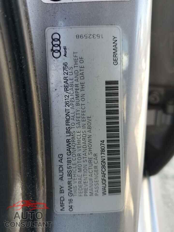 AUDI A6 2016 - WAUGFAFC8GN178074