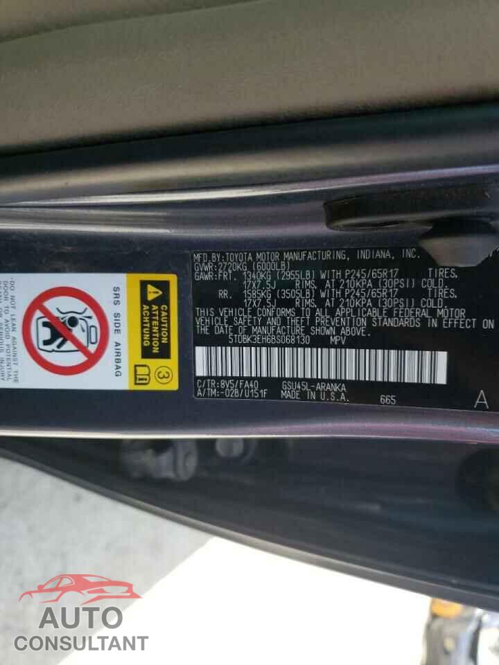 TOYOTA HIGHLANDER 2016 - 5TDBK3EH6BS068130