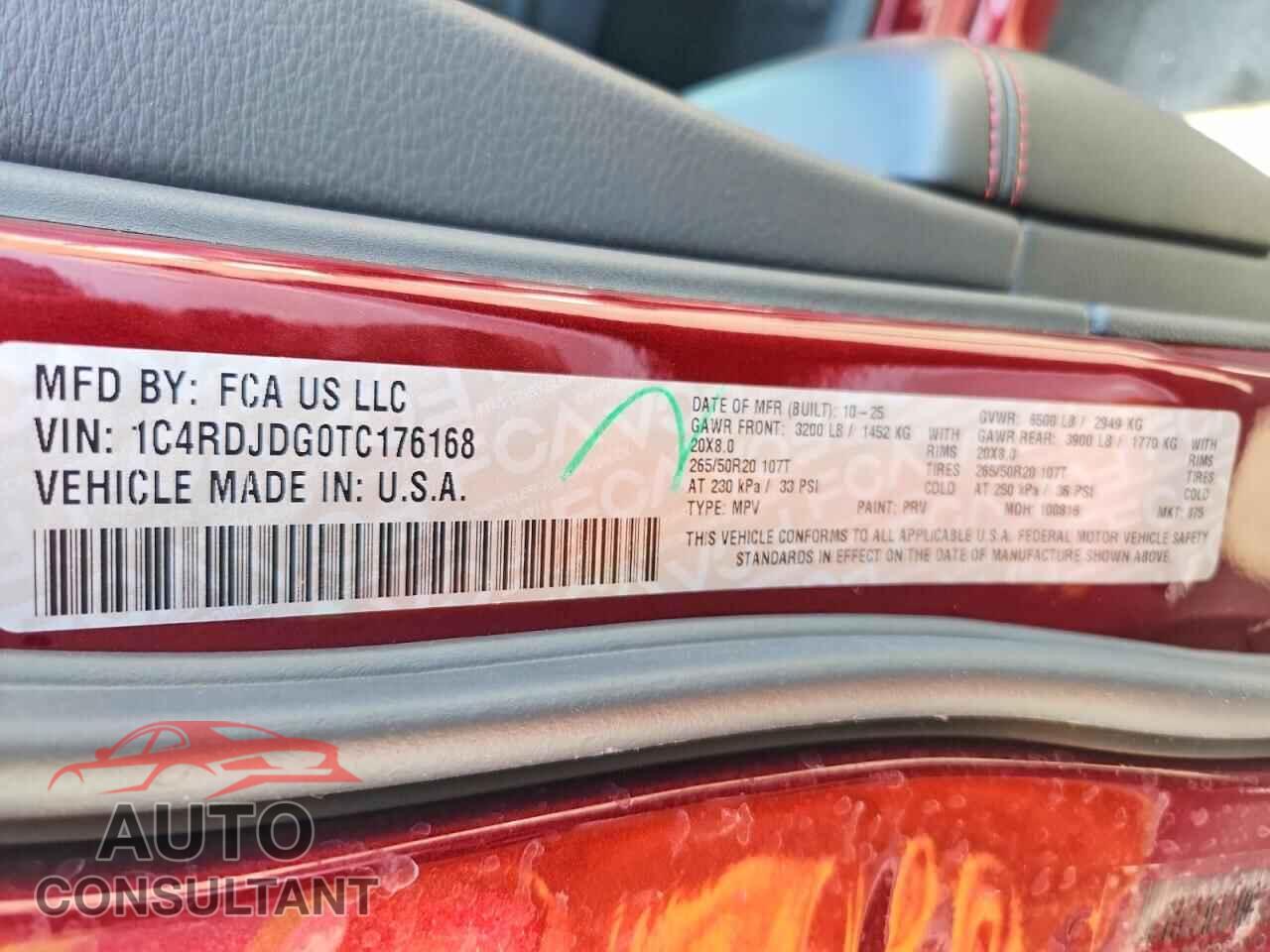 DODGE DURANGO 2026 - 1C4RDJDG0TC176168