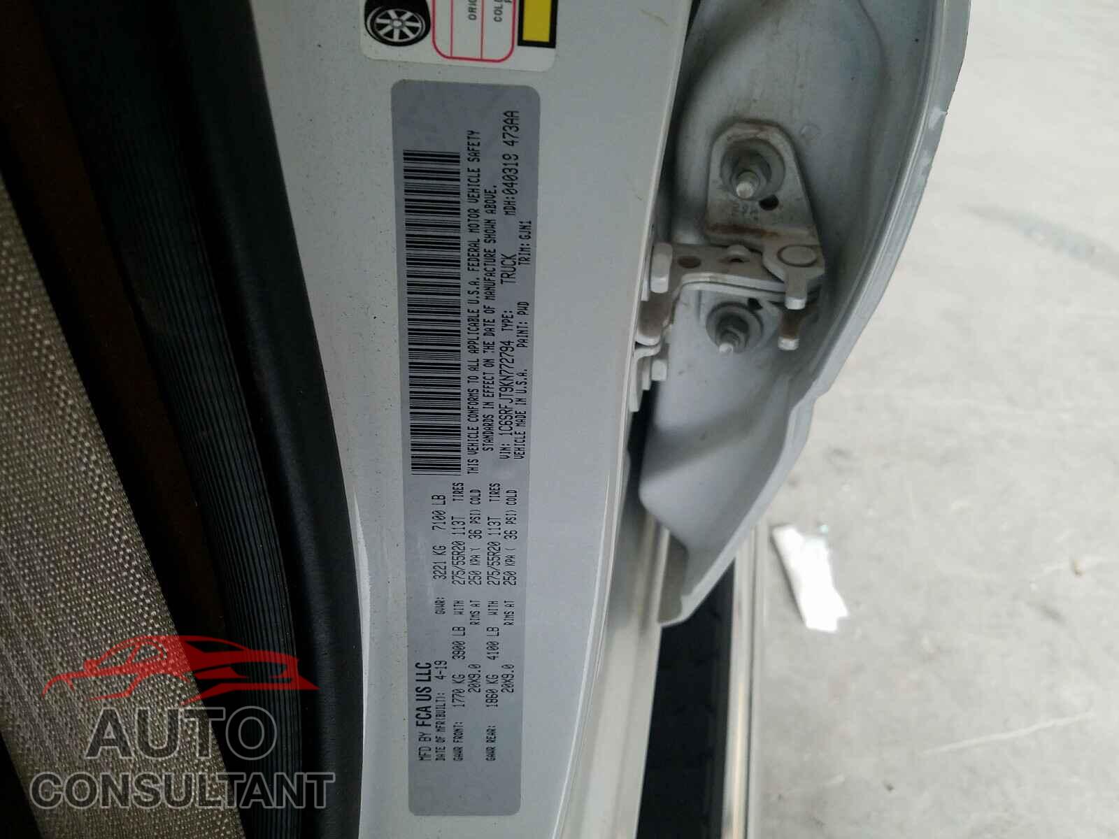 RAM 1500 2019 - 1C6SRFJT9KN772794