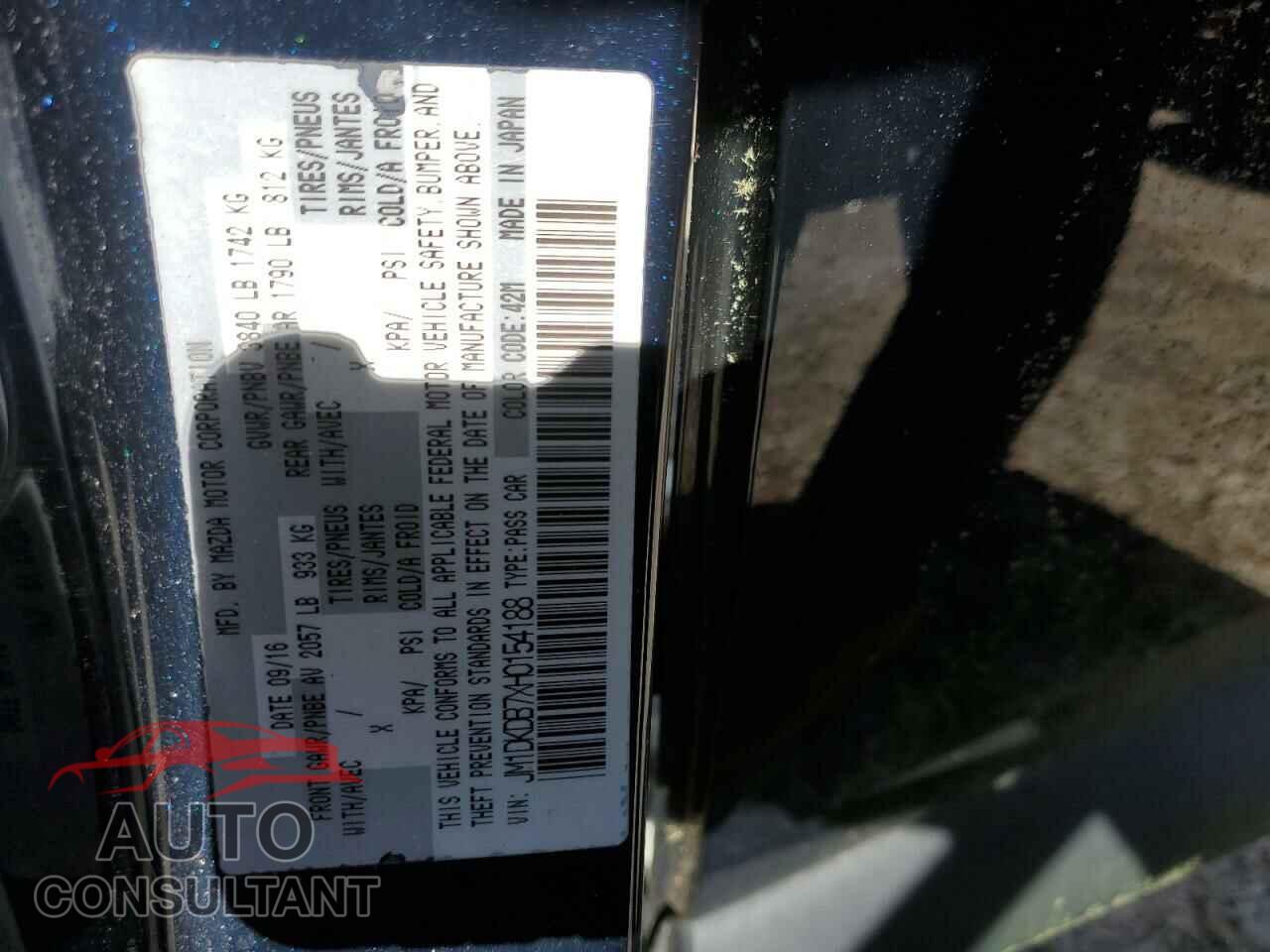 MAZDA CX-3 2017 - JM1DKDB7XH0154188