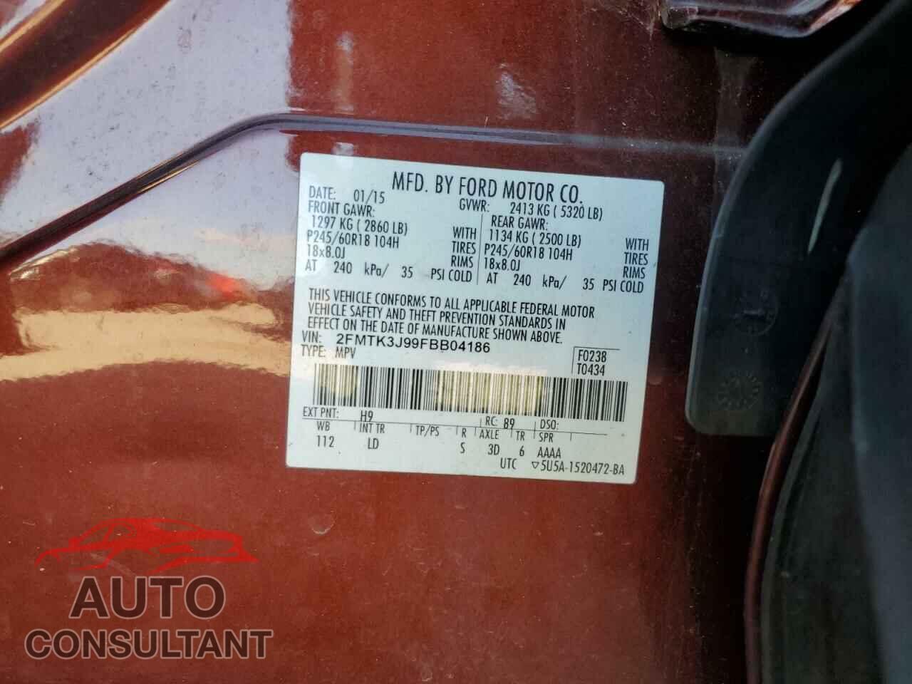 FORD EDGE 2015 - 2FMTK3J99FBB04186