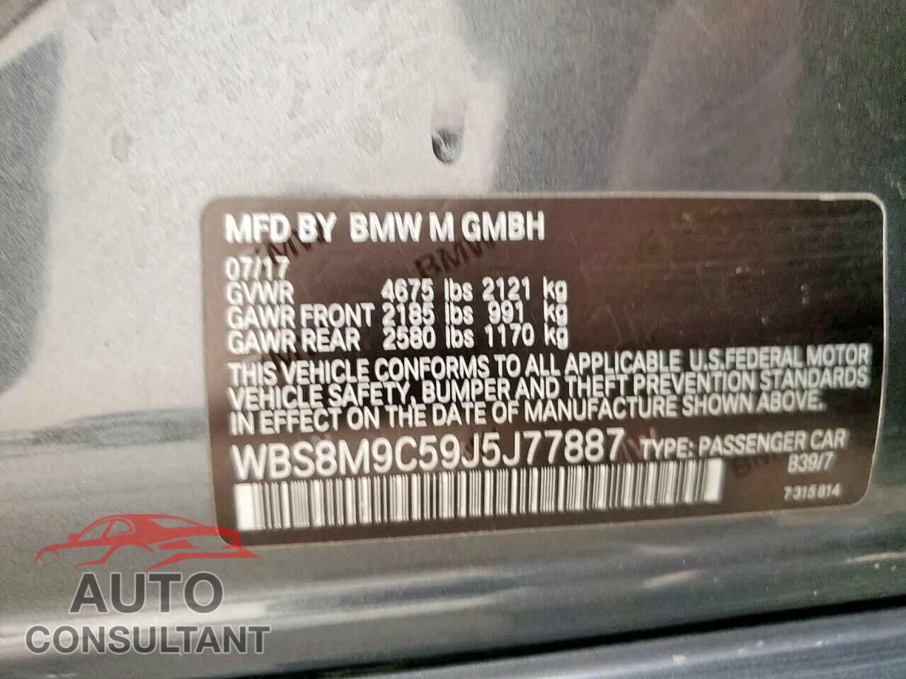 BMW M3 2018 - WBS8M9C59J5J77887