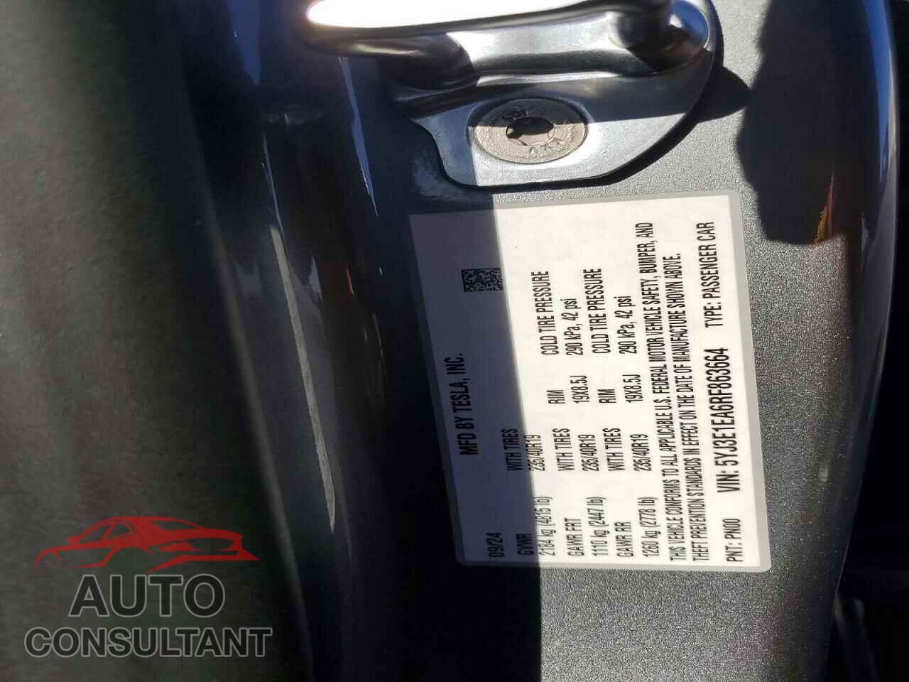 TESLA MODEL 3 2024 - 5YJ3E1EA6RF863664