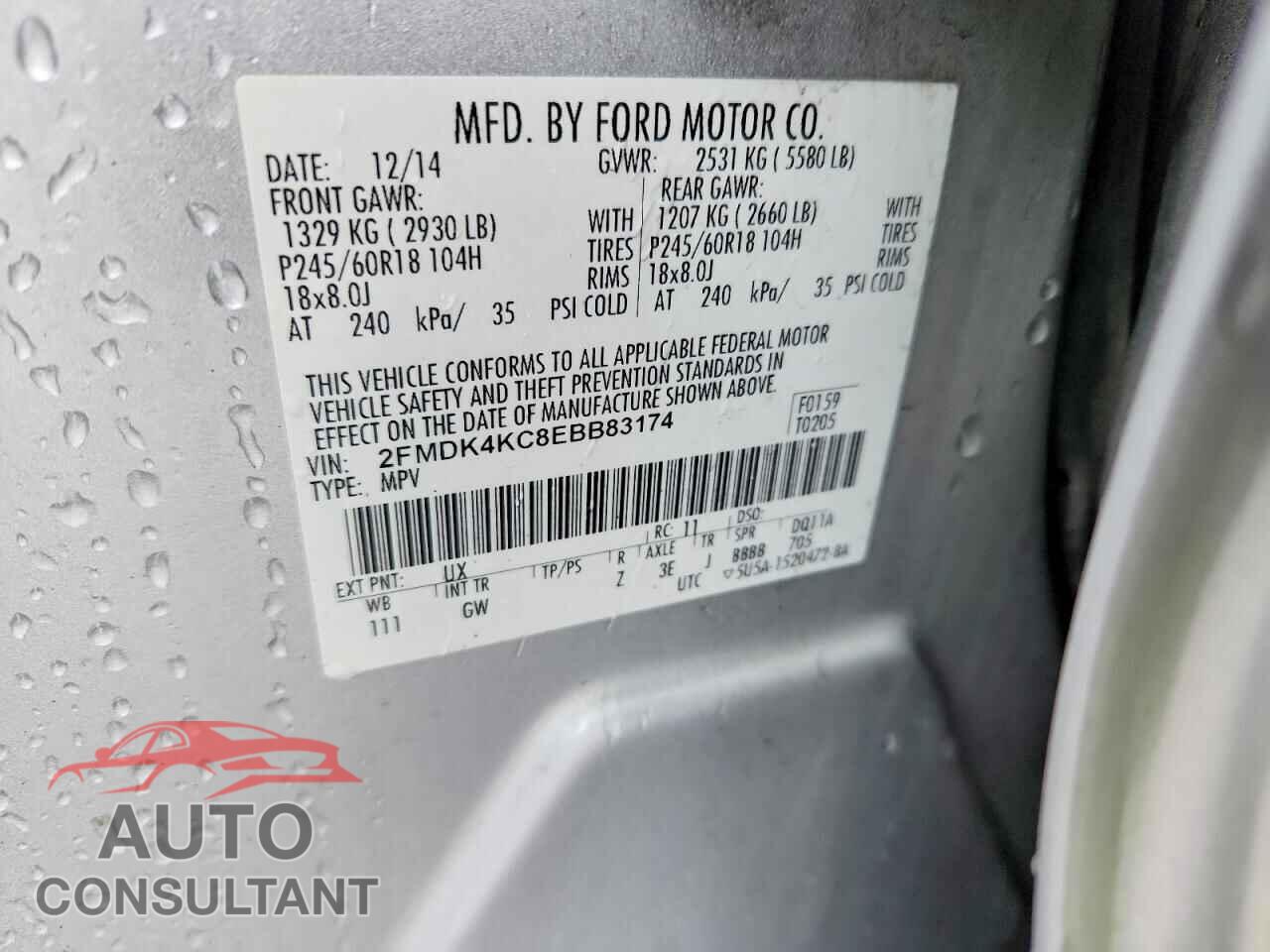 FORD EDGE 2014 - 2FMDK4KC8EBB83174