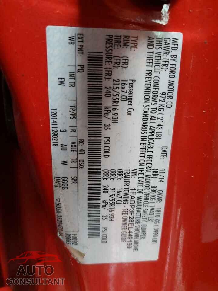 FORD FOCUS 2014 - 1FADP3F28EL449199