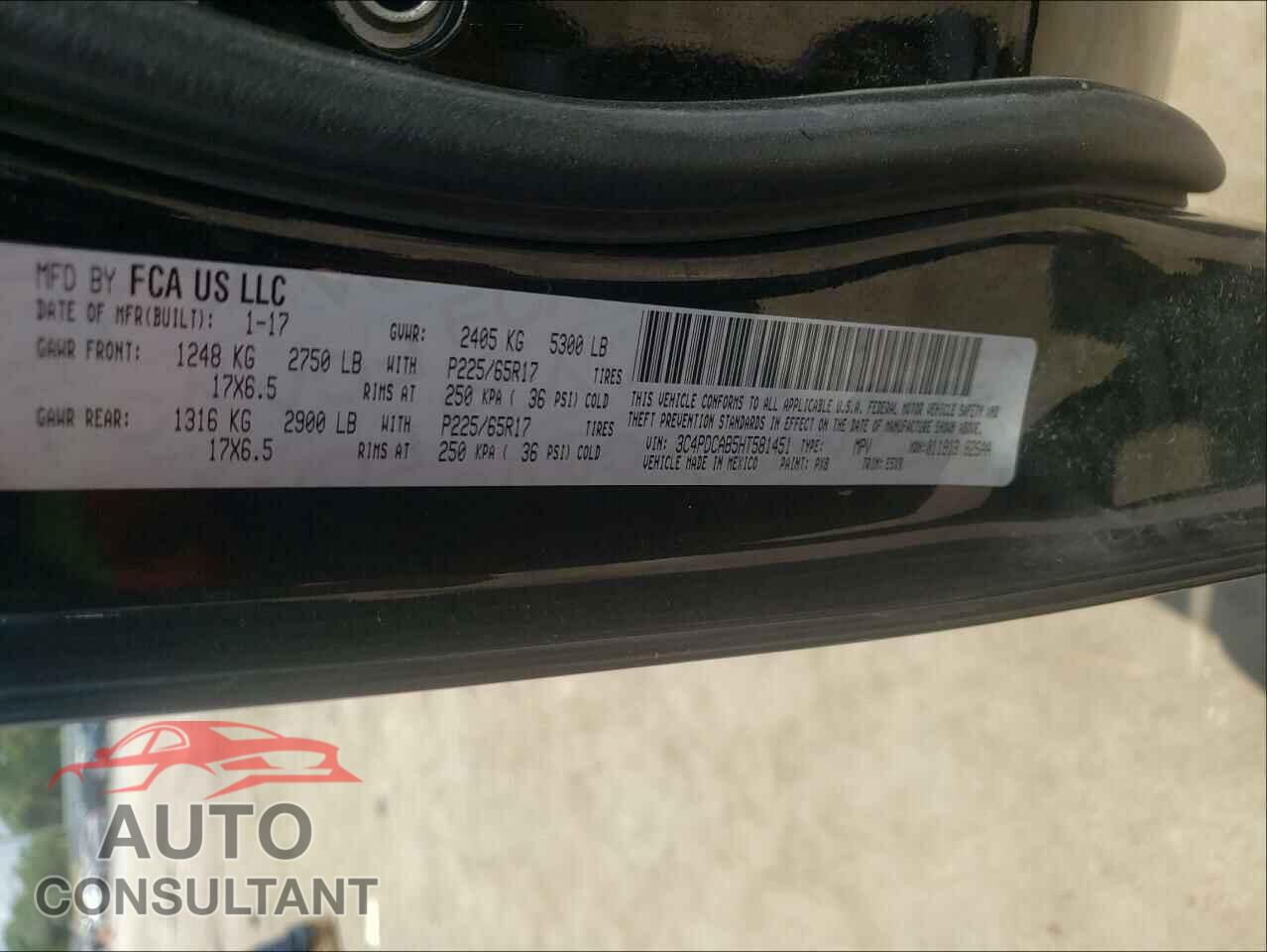 DODGE JOURNEY 2017 - 3C4PDCAB5HT581451