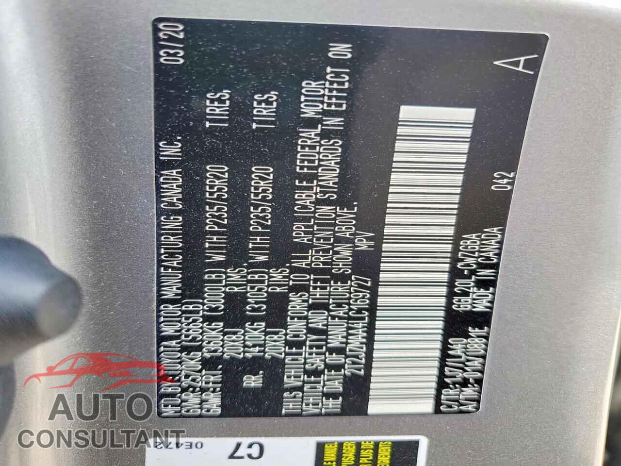 LEXUS RX350 2020 - 2T2JZMAA4LC169727