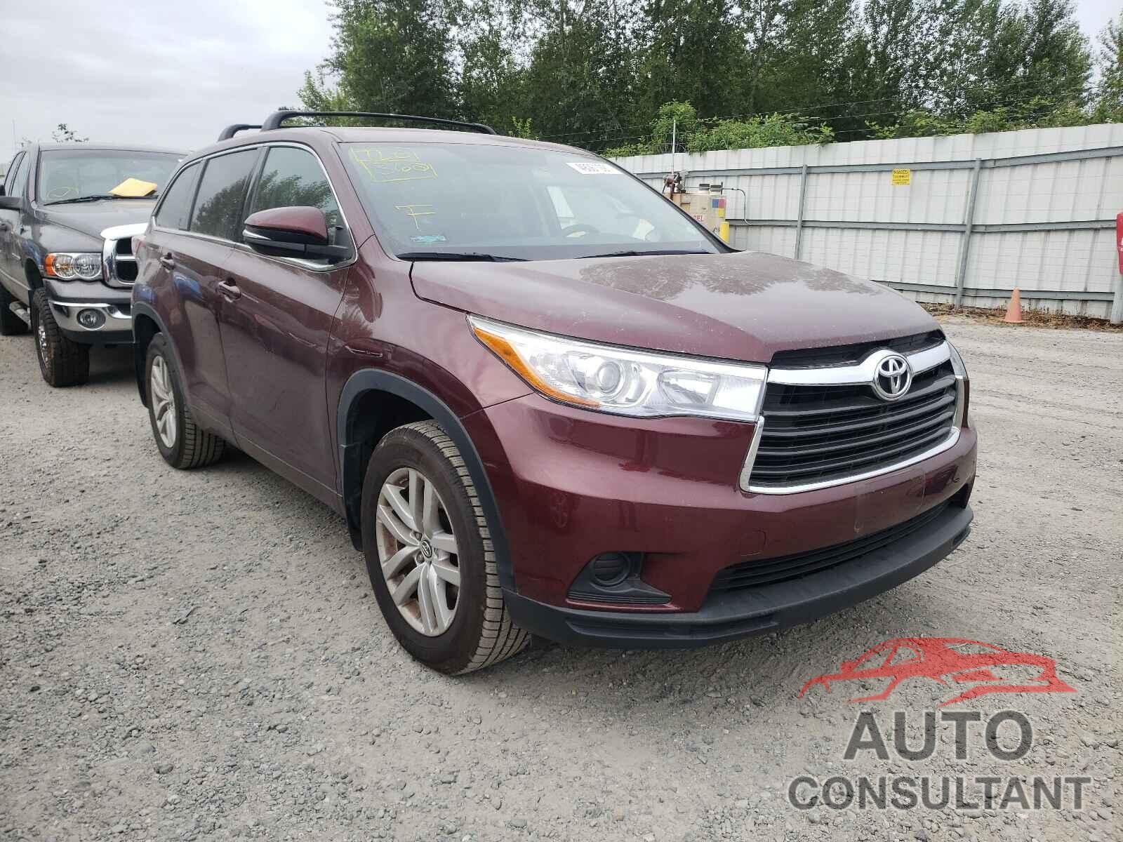 TOYOTA HIGHLANDER 2016 - 5TDBKRFH1GS248964