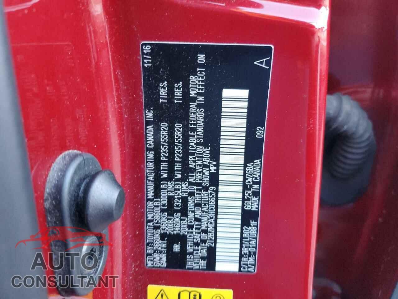 LEXUS RX350 2017 - 2T2BZMCA3HC066579