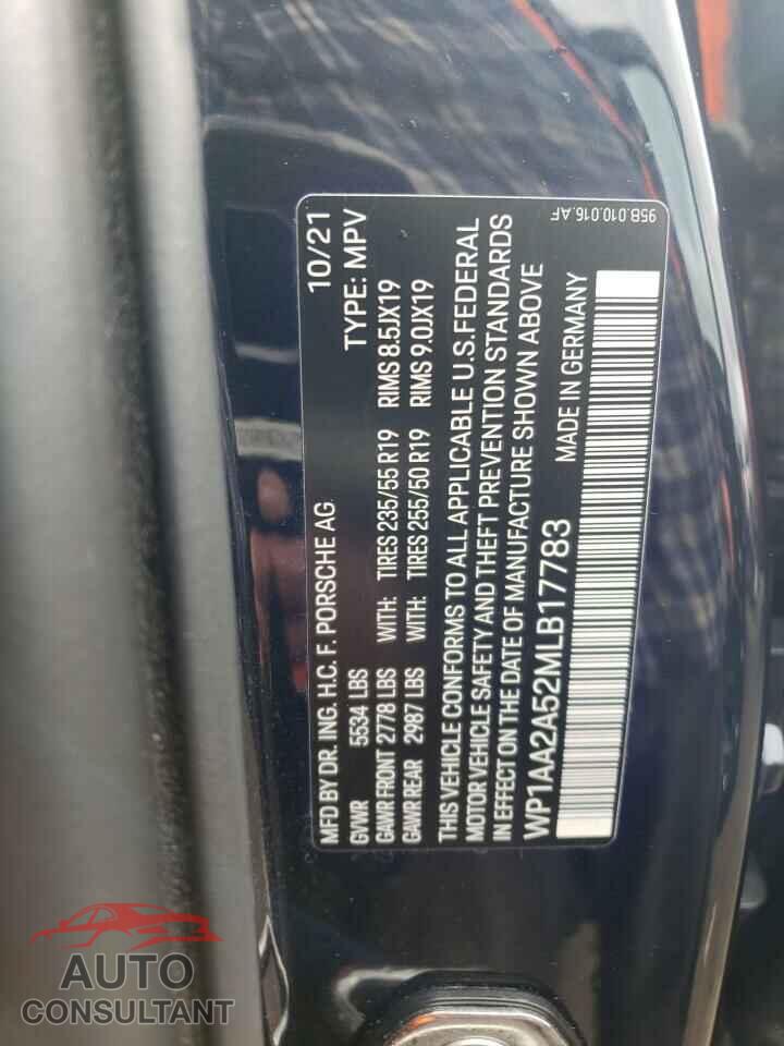 PORSCHE MACAN 2021 - WP1AA2A52MLB17783