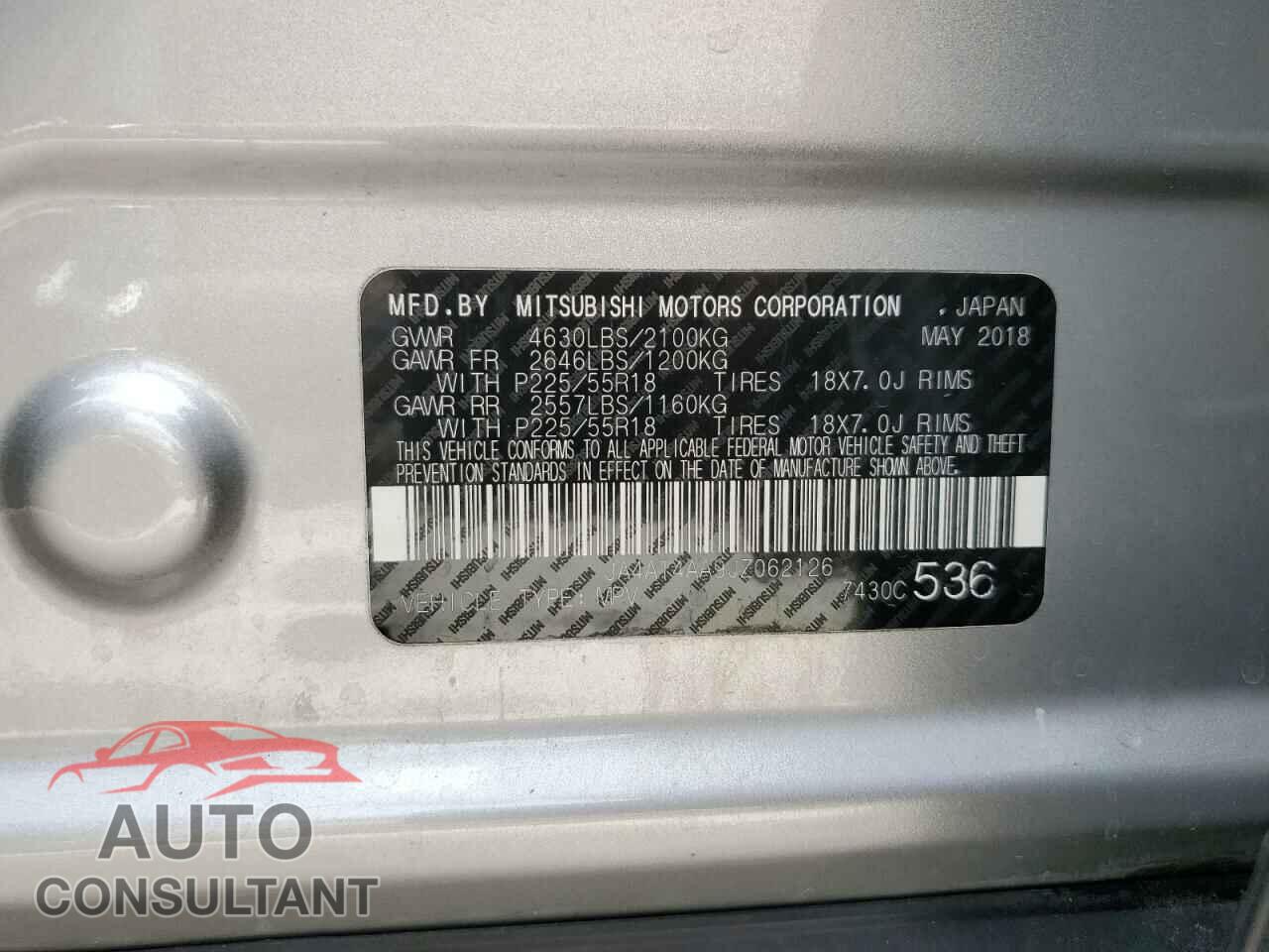 MITSUBISHI ECLIPSE 2018 - JA4AT4AA9JZ062126