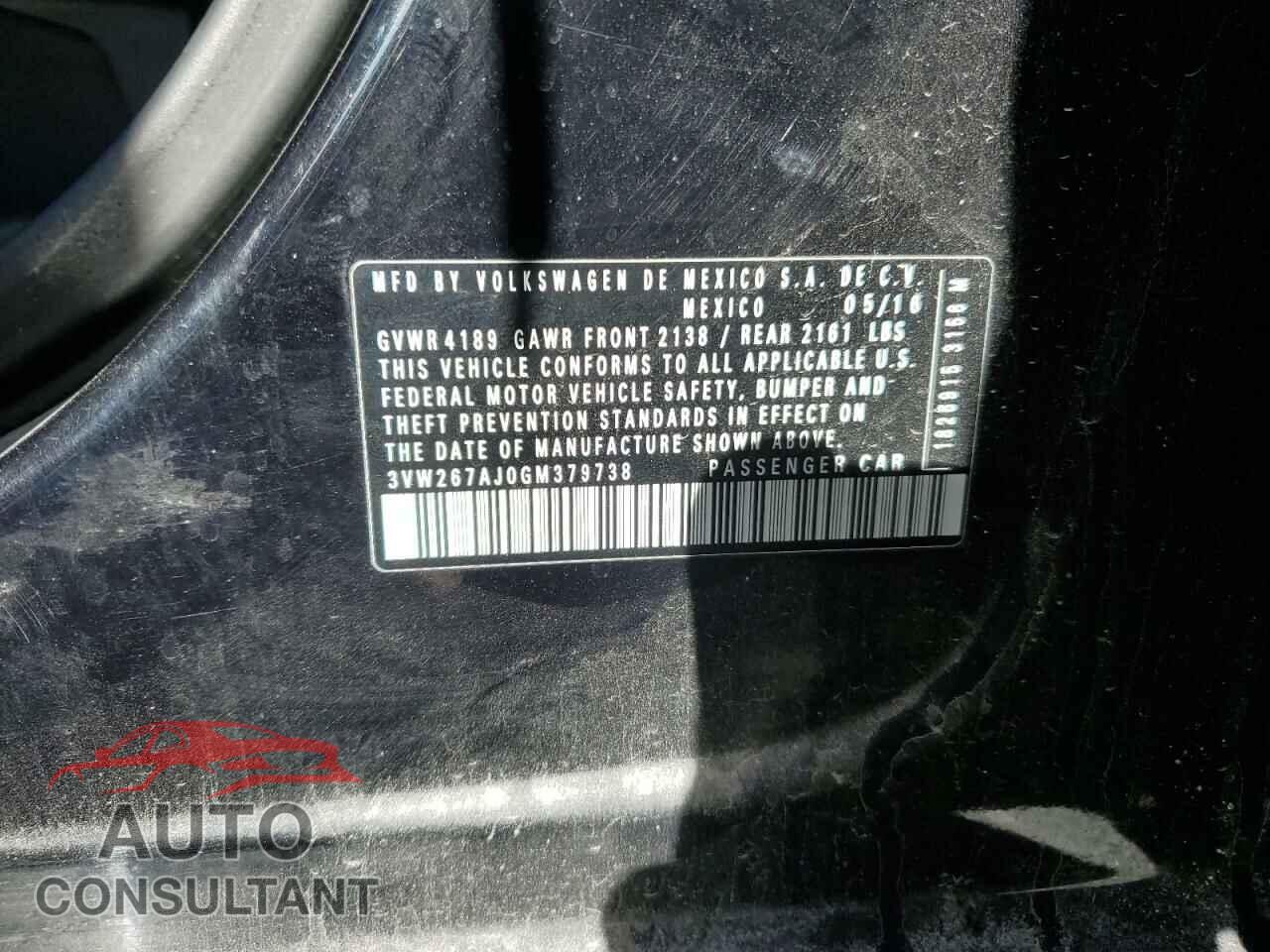 VOLKSWAGEN JETTA 2016 - 3VW267AJ0GM379738